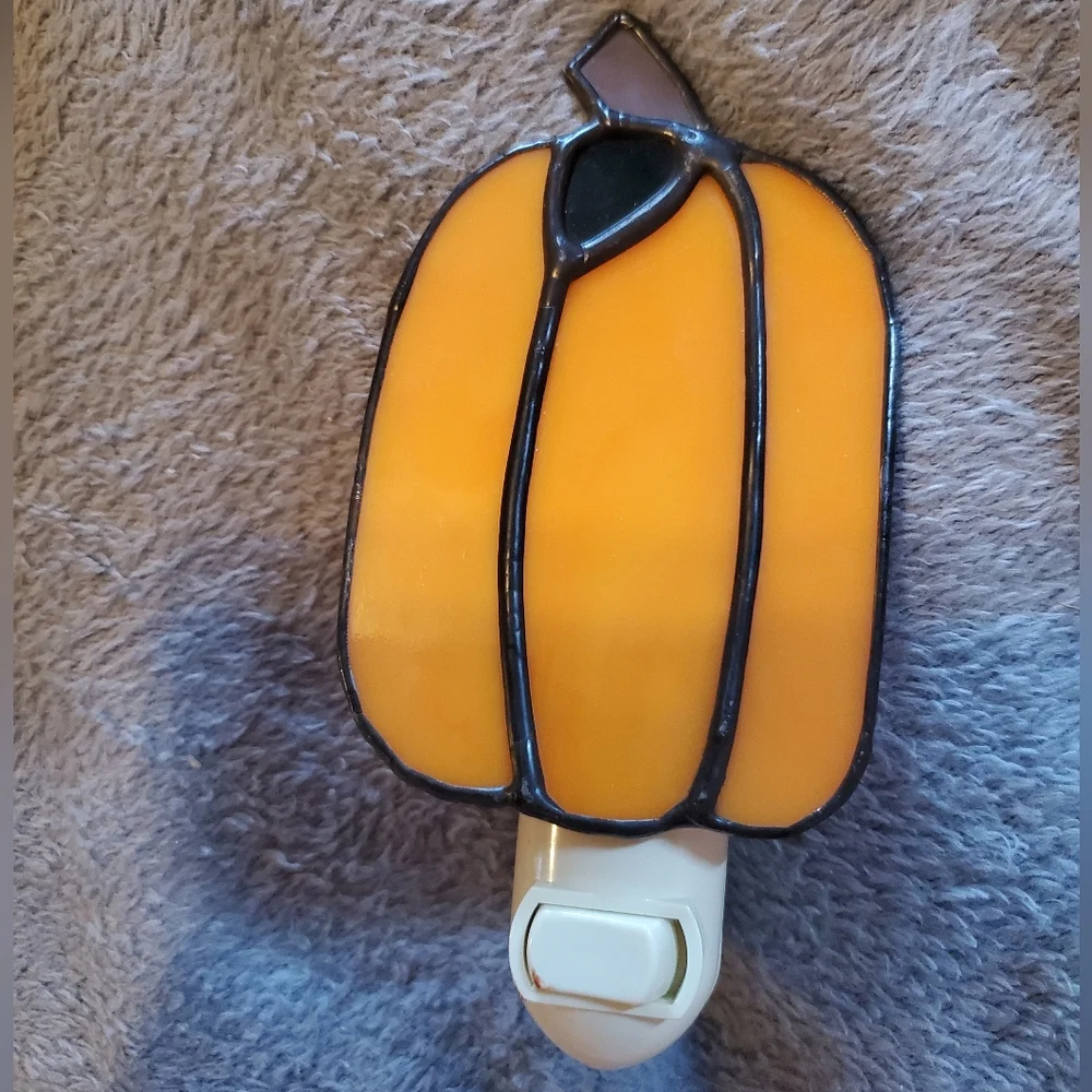 Vintage Colored Glass pumpkin night light